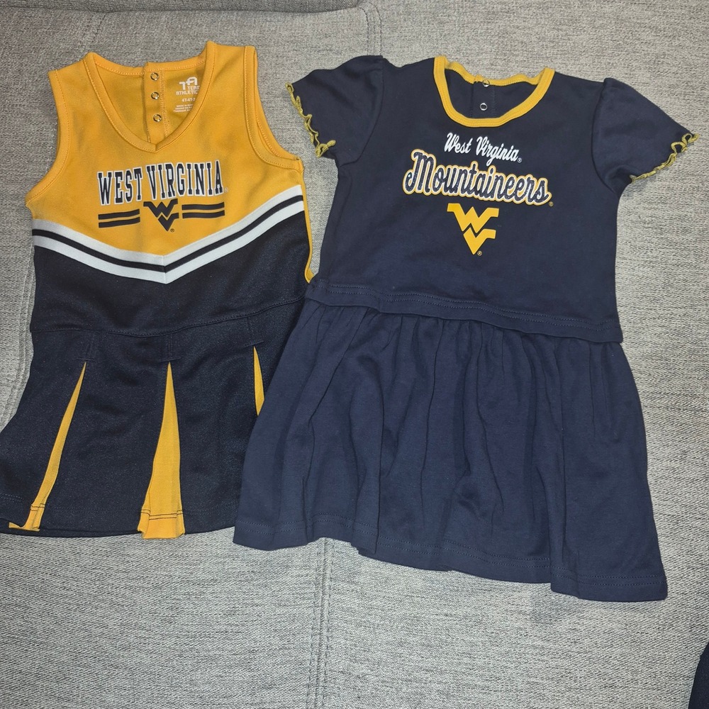West Virginia Mountaineers Toddler Girls Cheer Dress and Knit Dress Set 2T Navy